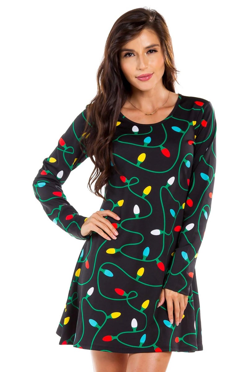 Tipsy Elves Women's Christmas Twinkle Light Dress Size Medium - Image 1